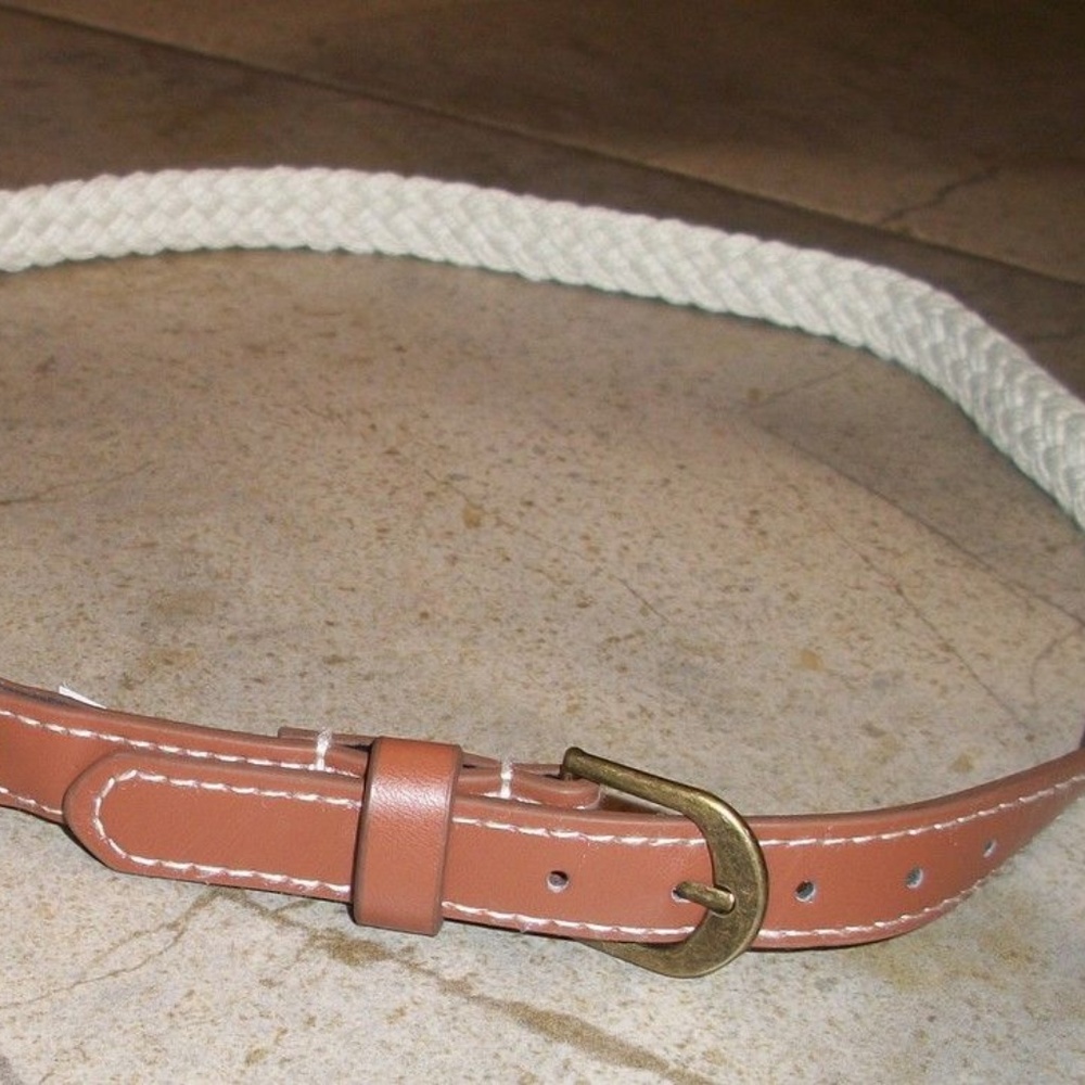 Thin Ivory 5/8" Braided Belt 10